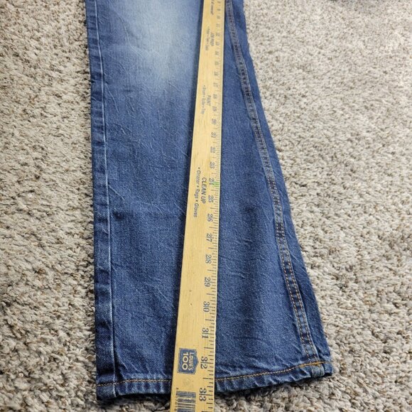 Old Navy Jeans Men’s 34x33 Tag 34x34 Loose Blue Distressed Denim - Picture 3 of 5